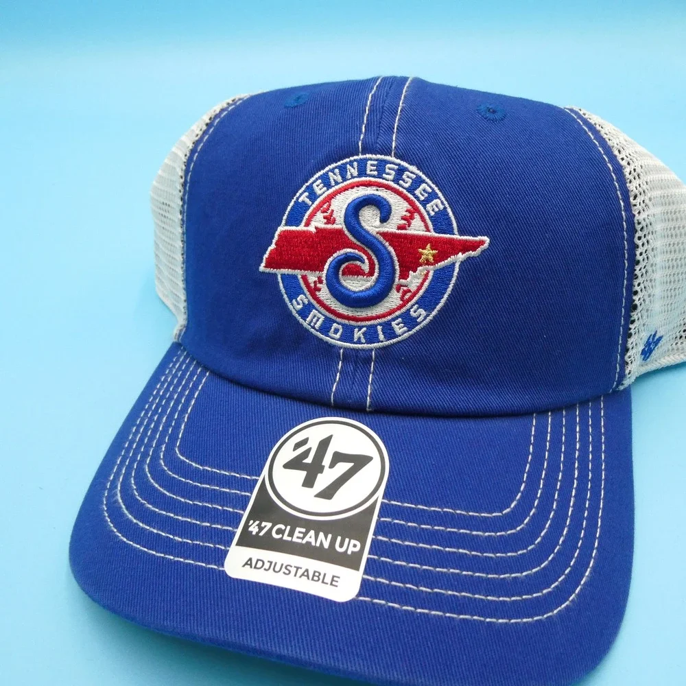 '47 Hat Mens One Size Clean Up Tennessee Smokies Royal Blue Mesh Snapback‎ MiLB